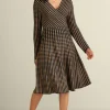 New Soft Surroundings Aida Surplice Dress Hazelnut