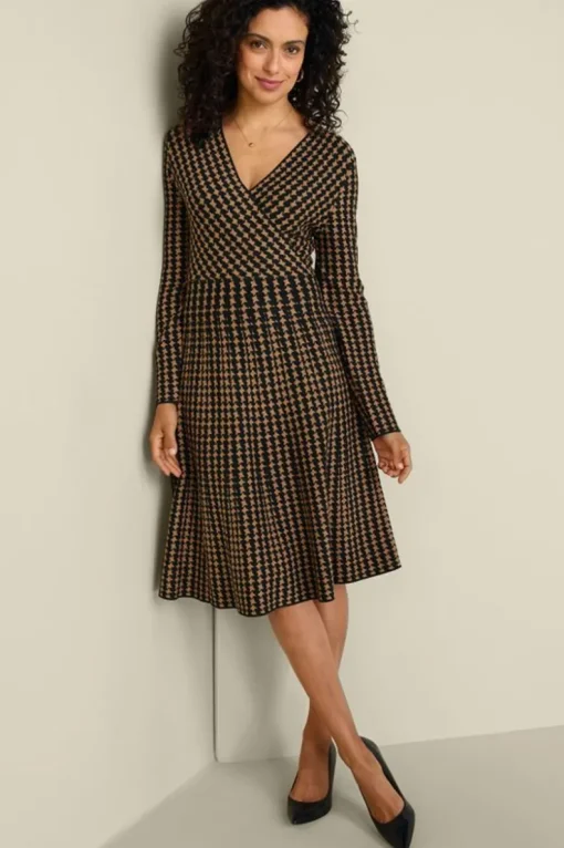 New Soft Surroundings Aida Surplice Dress Hazelnut