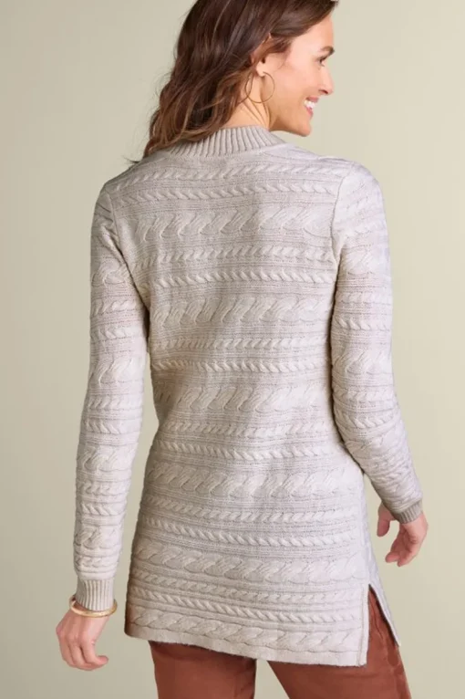 Hot Soft Surroundings Alena Cable Sweater Tunic