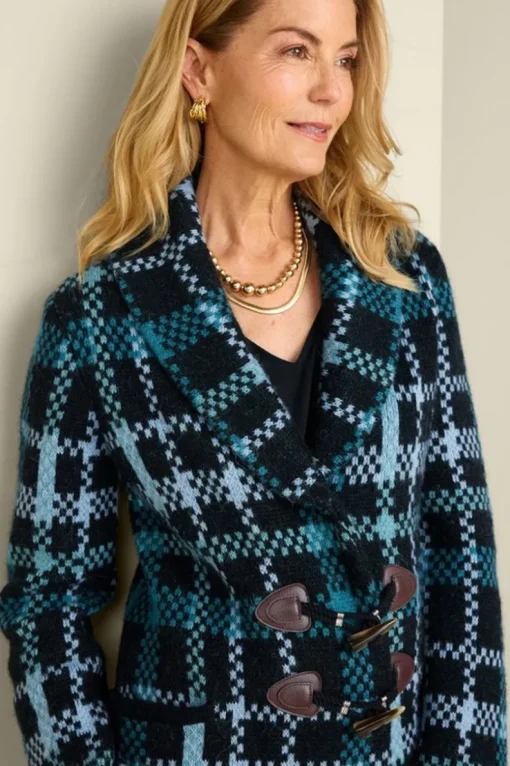 Hot Soft Surroundings Alpine Plaid Sweater Coat NaturallyFallPlaid