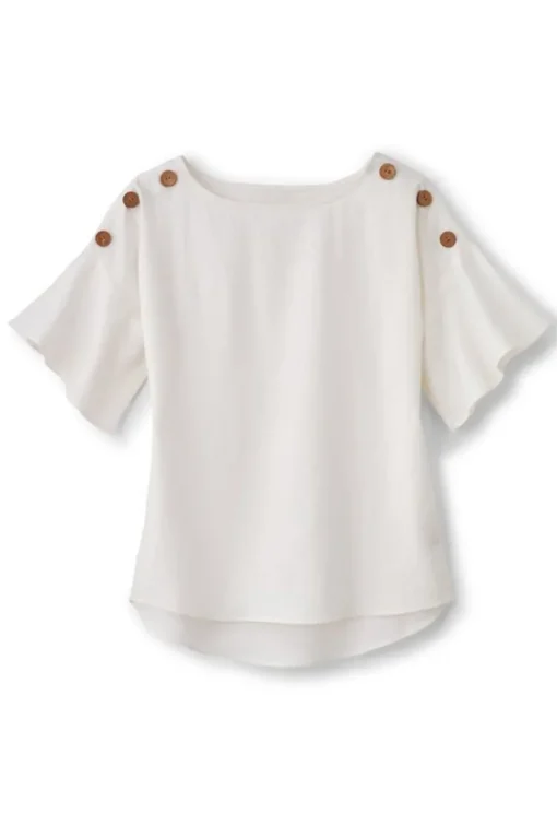 New Soft Surroundings Andrea Linen Blend Pullover
