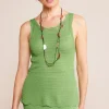 Best Soft Surroundings April Crochet Sweater Tank PiquantGreen