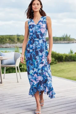 Discount Soft Surroundings Ashlyn Maxi Dress PurpleFloral