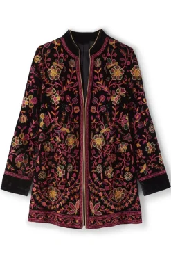 New Soft Surroundings Astrid Velvet Jacket Black