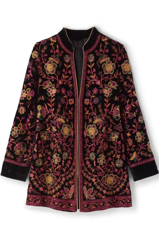 New Soft Surroundings Astrid Velvet Jacket Black