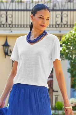 Fashion Soft Surroundings Aubrey Linen Slub Tee