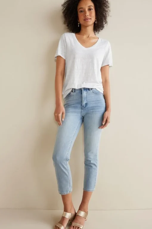 Fashion Soft Surroundings Aubrey Linen Slub Tee