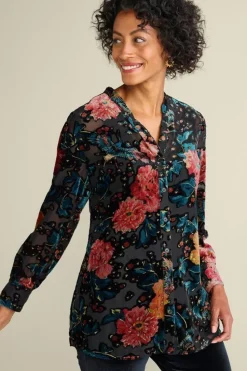 Online Soft Surroundings Autumn Velvet Tunic BlackMulti