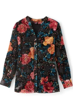 Online Soft Surroundings Autumn Velvet Tunic BlackMulti