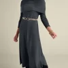 Discount Soft Surroundings B'call Knit Midi Dress CharcoalHeather