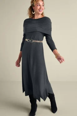 Discount Soft Surroundings B'call Knit Midi Dress CharcoalHeather