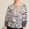 Outlet Soft Surroundings Bellamy Top PaoloPalm/OsascoBorder