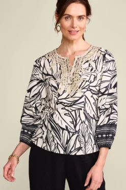 Outlet Soft Surroundings Bellamy Top PaoloPalm/OsascoBorder