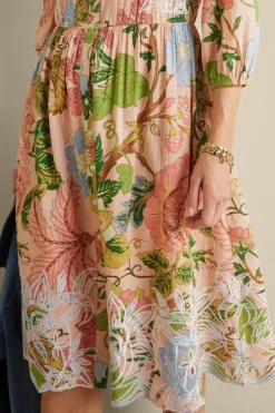 Best Soft Surroundings Bellicia Embroidered Midi Dress MultiFloral
