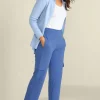 New Soft Surroundings Birdie French Terry Cargo Pants TrueNavy