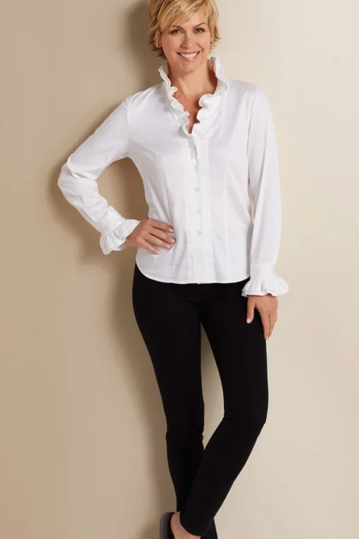 Discount Soft Surroundings Boleyn Shirt White