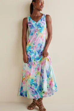 Clearance Soft Surroundings Brenda Maxi Dress PainterlyMultiFloral