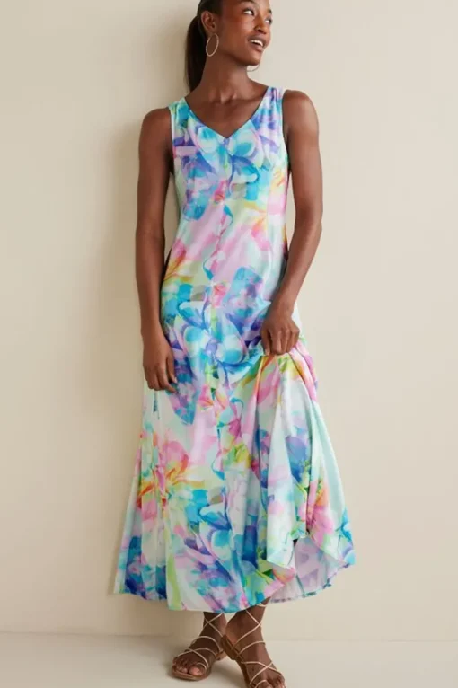 Clearance Soft Surroundings Brenda Maxi Dress PainterlyMultiFloral