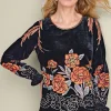 Sale Soft Surroundings Brielle Velvet Top BlackMulti