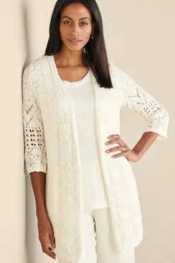 Fashion Soft Surroundings Calistoga Pointelle Cardigan GreenMilieu