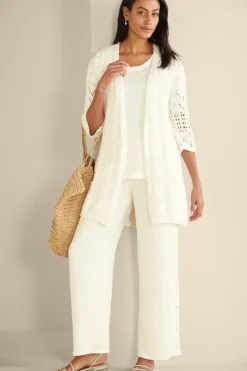 Fashion Soft Surroundings Calistoga Pointelle Cardigan GreenMilieu