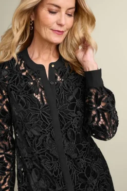 Outlet Soft Surroundings Candace Velvet Lace Tunic Black