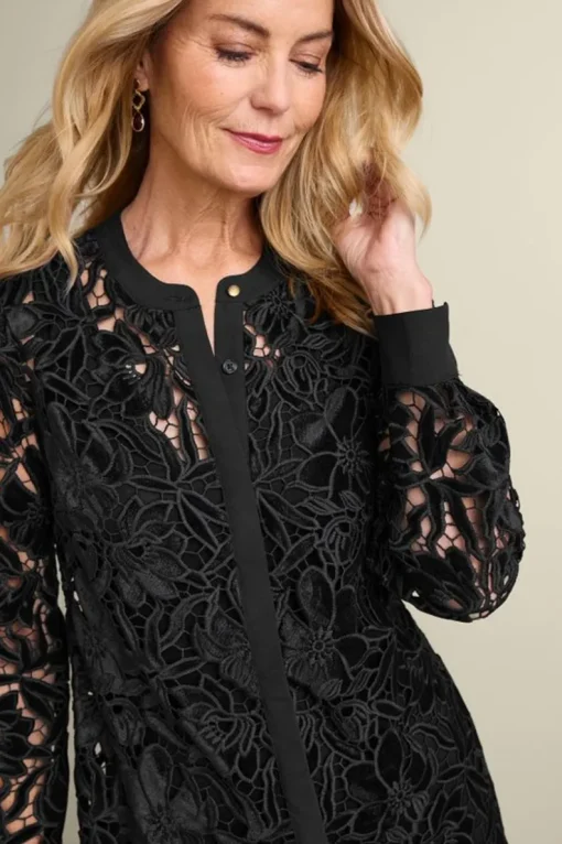Outlet Soft Surroundings Candace Velvet Lace Tunic Black