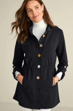 New Soft Surroundings Caprice French Terry Jacket Black