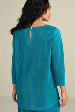 Fashion Soft Surroundings Cella Plisse Tunic DeepLagoon