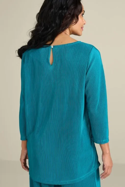 Fashion Soft Surroundings Cella Plisse Tunic DeepLagoon