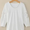 Hot Soft Surroundings Charmaine Embroidered French Terry Top BuffYellow