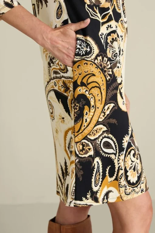 Clearance Soft Surroundings Clotilde Ponte Dress AutumnPaisley