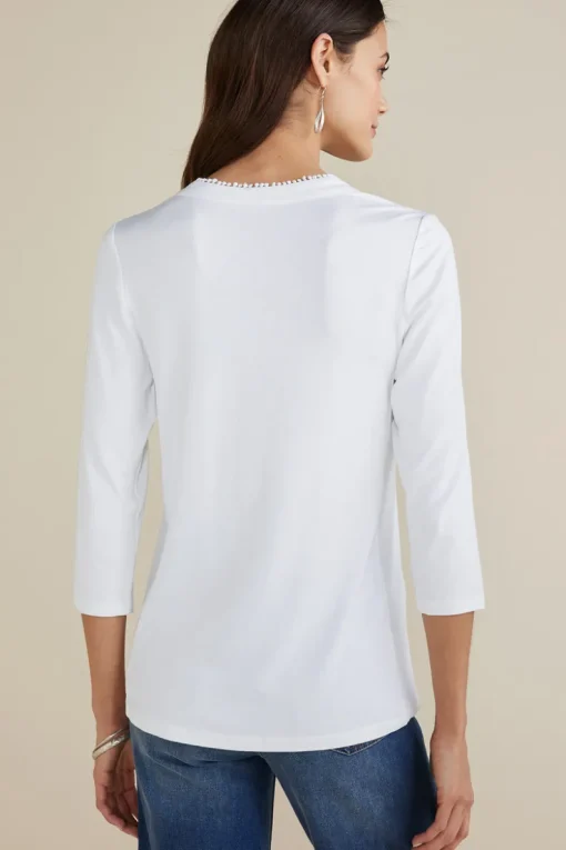 New Soft Surroundings Delsie Embroidered Top