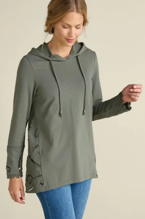Hot Soft Surroundings Dionne Top Olive