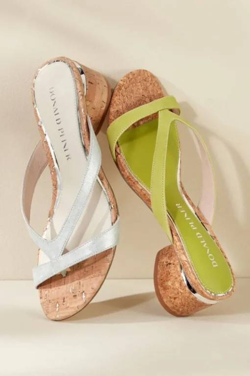 Discount Soft Surroundings Donald Pliner Mida Cork Heel Slide