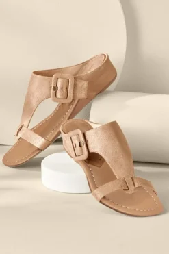 Fashion Soft Surroundings Donald Pliner Ofelia Wedge Slide PaleGold