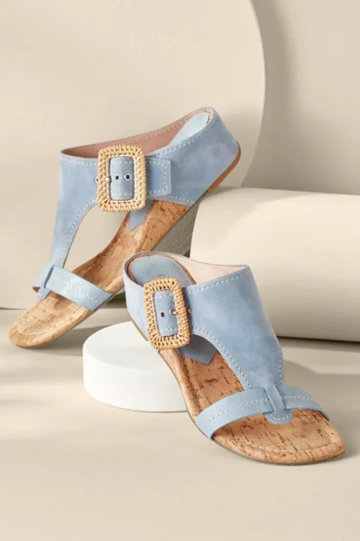Fashion Soft Surroundings Donald Pliner Ofelia Wedge Slide PaleGold