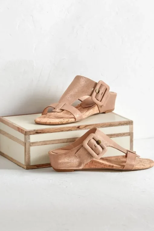 Fashion Soft Surroundings Donald Pliner Ofelia Wedge Slide PaleGold