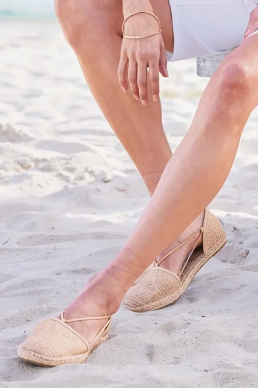 Sale Soft Surroundings Eileen Fisher Lee Raffia Stretch Espadrille Natural