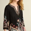 Discount Soft Surroundings Elma 3/4 Sleeve Tunic CascadingBrder