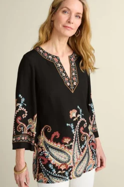 Discount Soft Surroundings Elma 3/4 Sleeve Tunic CascadingBrder