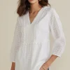Online Soft Surroundings Elodie Windowpane Gauze Top Navy