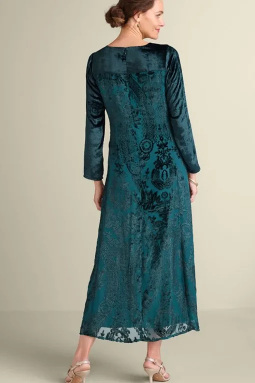 Online Soft Surroundings Emaline Velvet Burnout Maxi Dress JuneBug