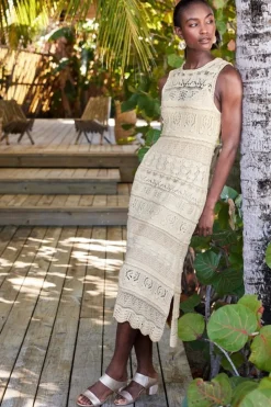 Online Soft Surroundings Erica Crochet Midi Dress AntiqueWhite