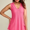 Discount Soft Surroundings Felicity Peplum Sweater Tank AzaleaPink