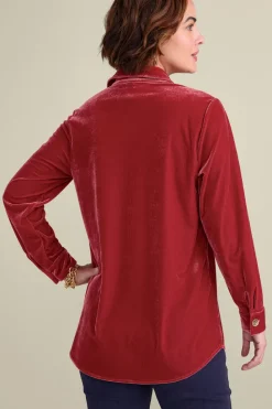 Sale Soft Surroundings Filigree Velvet Boyfriend Shirt