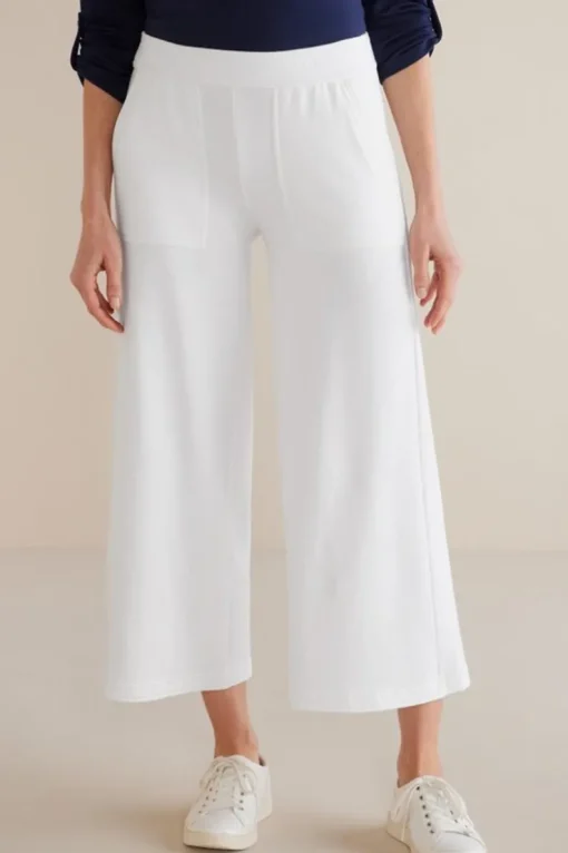 Best Soft Surroundings Fina French Terry Crop Pants Navy