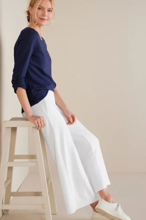 Best Soft Surroundings Fina French Terry Crop Pants Navy