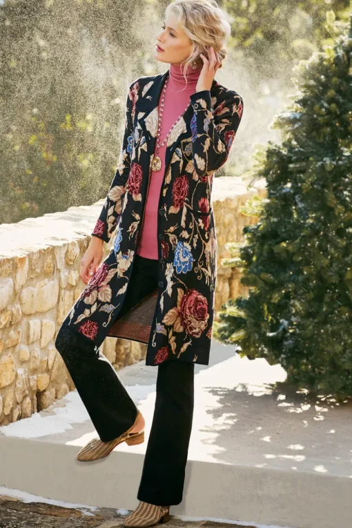 Fashion Soft Surroundings Glasgow Sweater Coat Black