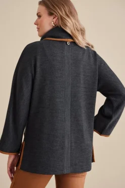 New Soft Surroundings Hanna Convertible Tunic CharcoalHeather